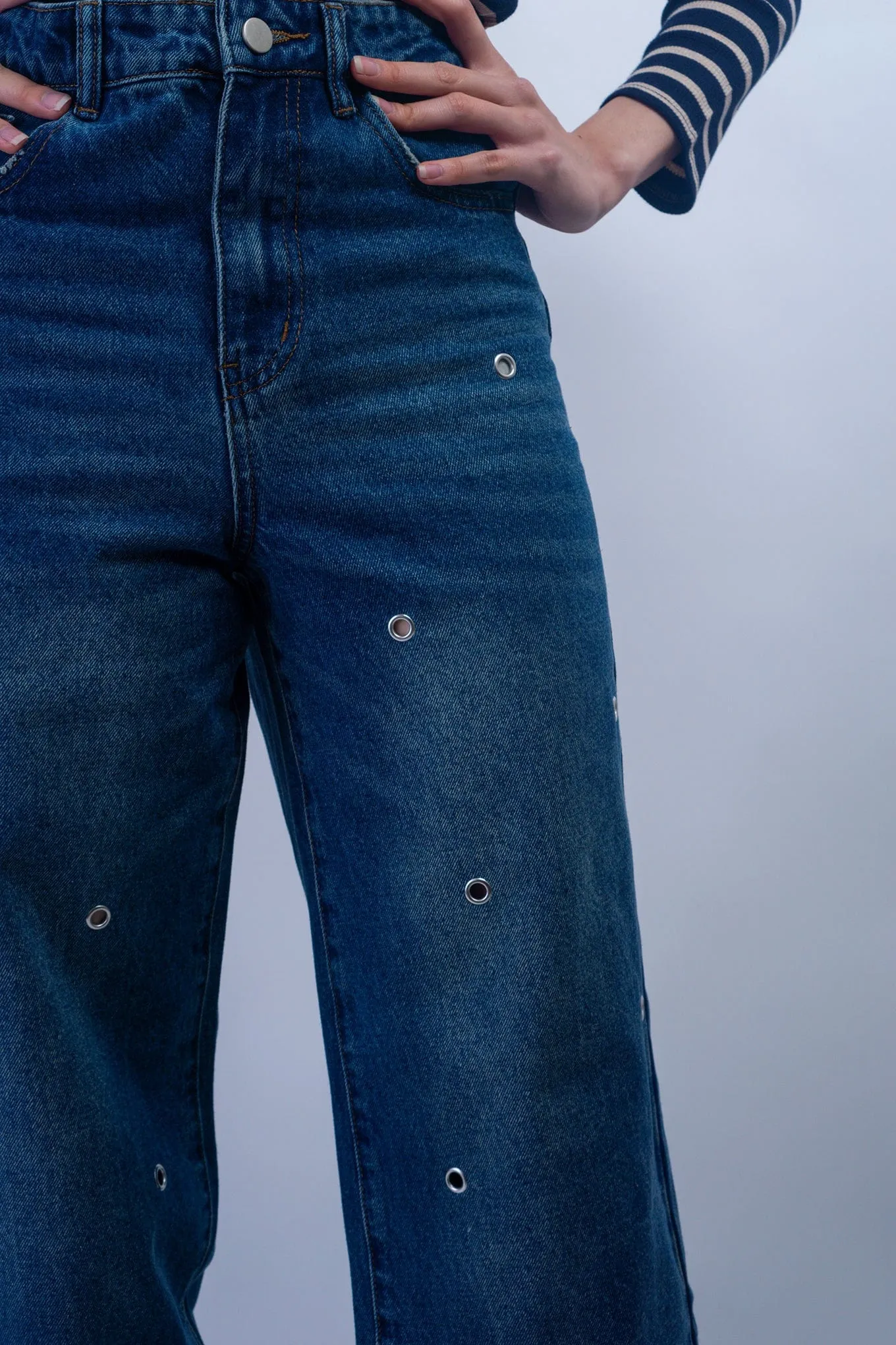 Denim Grommet Jeans