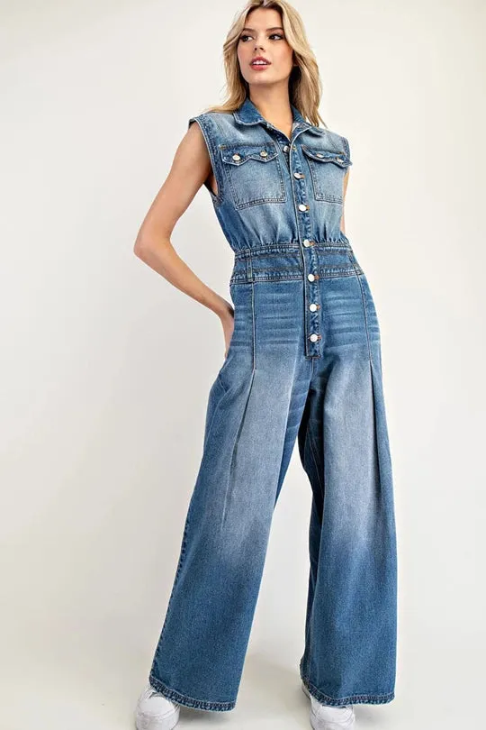 Denim Wide Leg Jumper