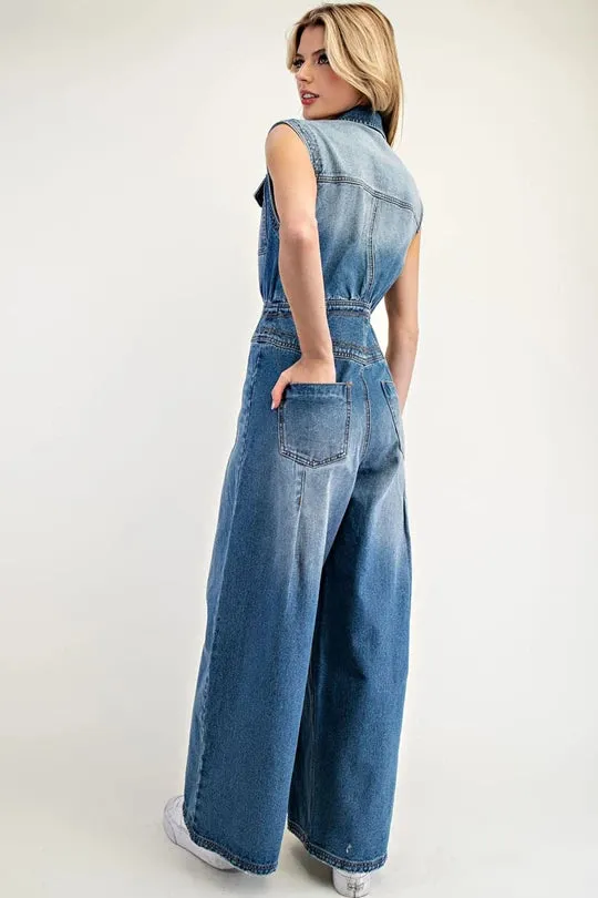 Denim Wide Leg Jumper