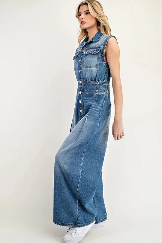 Denim Wide Leg Jumper