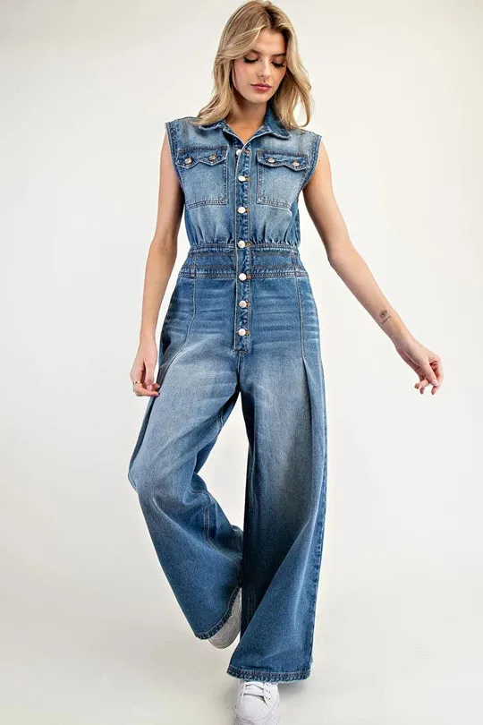 Denim Wide Leg Jumper
