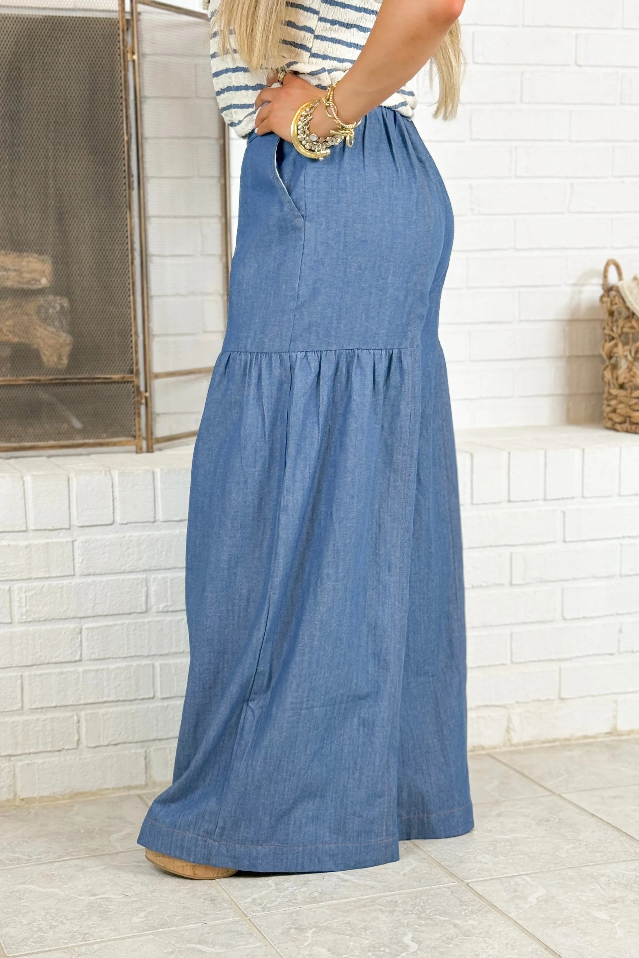 Denim Wide Leg Pant