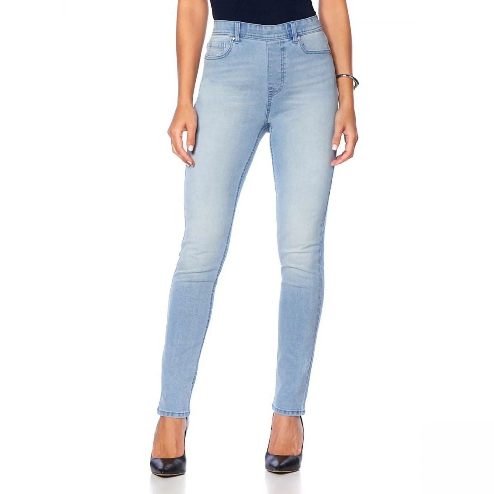 DG2 by Diane Gilman Women's Denim 5 Pocket Jeggings Chambray Medium