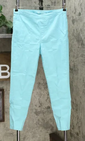 DG2 by Diane Gilman Women's Up-Lifter Pull On Skinny Jeans Aqua Petite Medium