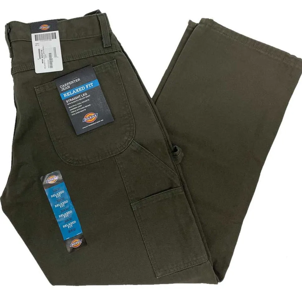 DICKIES RELAXED FIT DUCK JEAN 18" RINSED MOSS