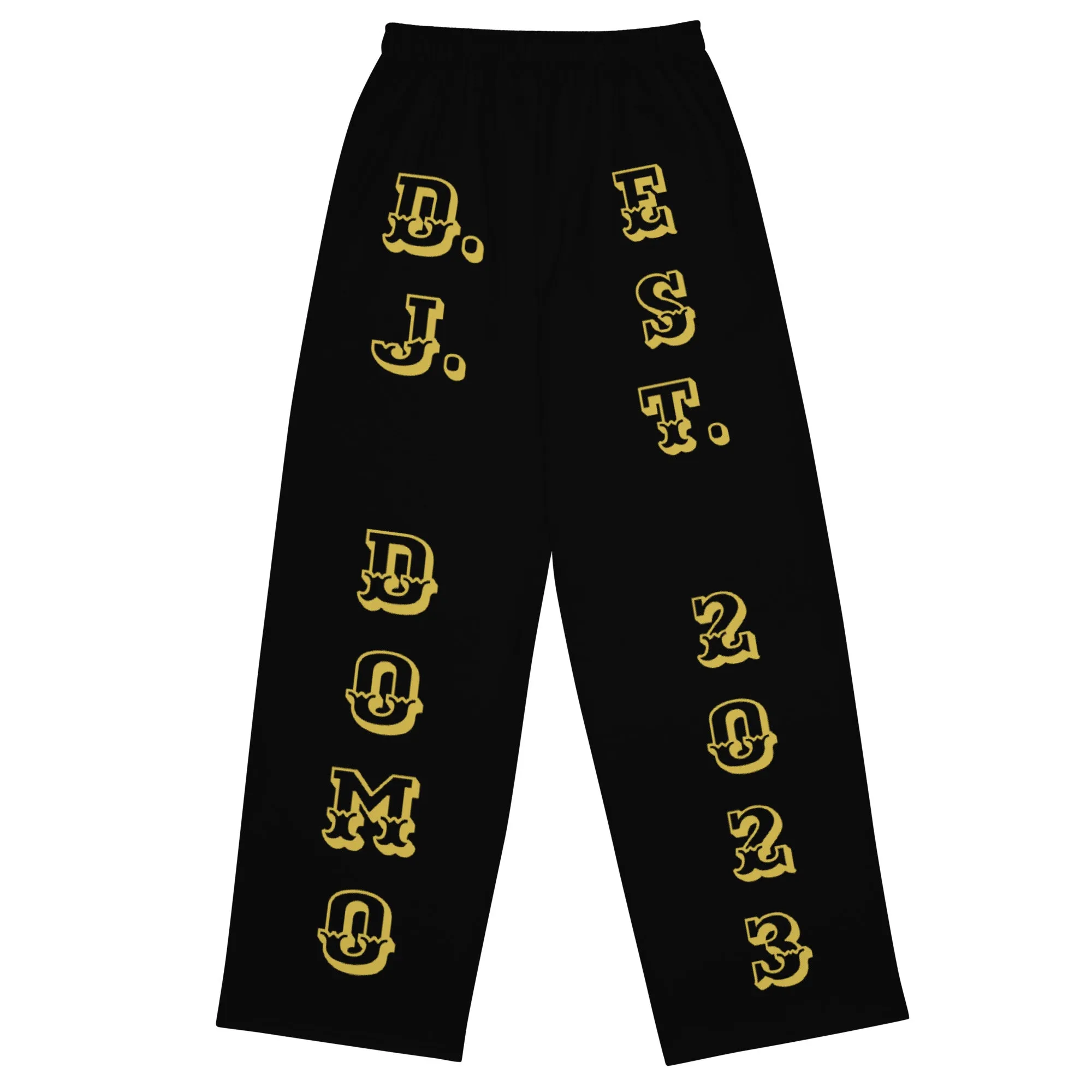 DJD LA- "It's A New Orleans Thang" Unisex Wide-Leg Pants Black/Gold/White