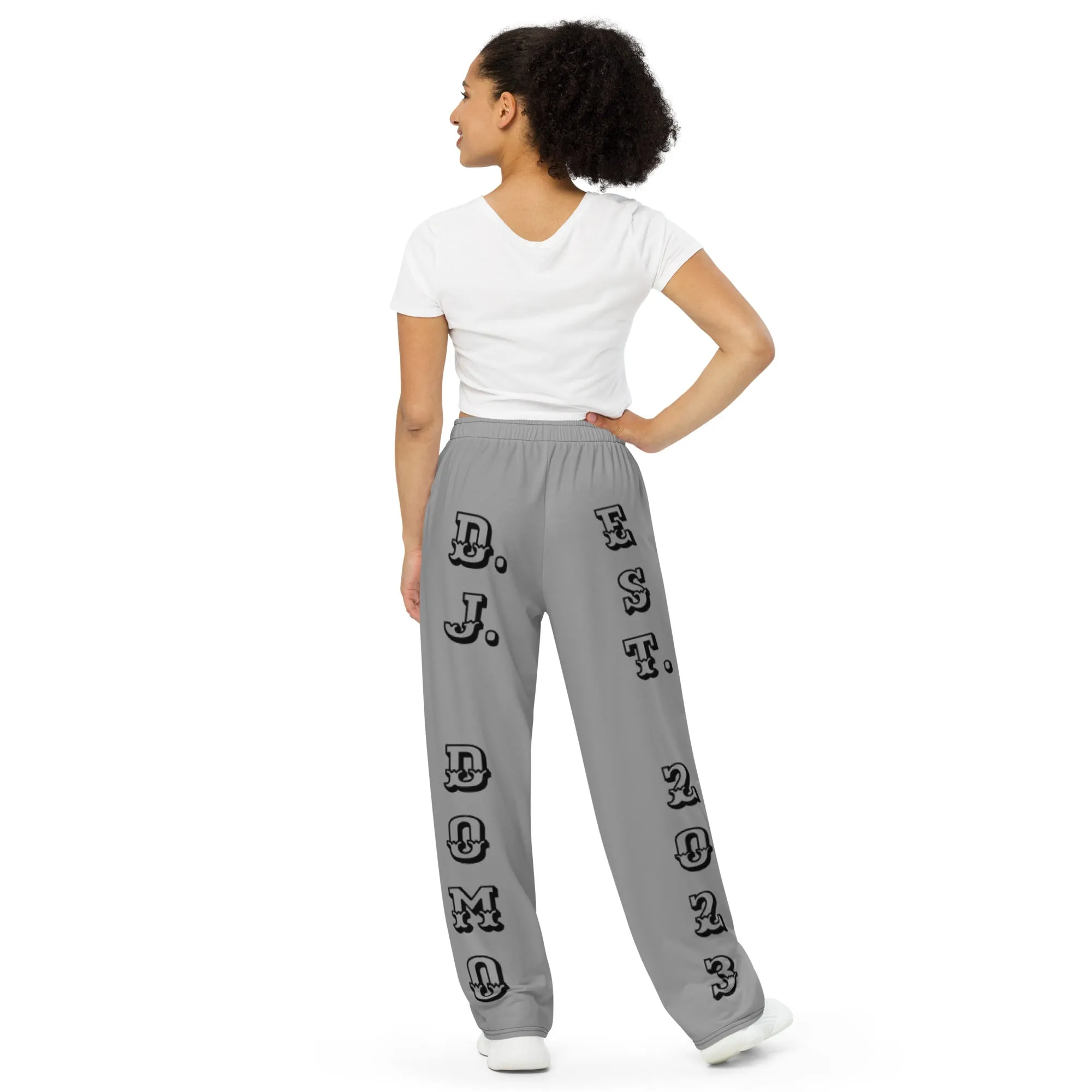 DJD NY- "It's A Brooklyn (Brownsville) Thang" Unisex 2 Tone Wide-Leg Pants Black/White/Gray