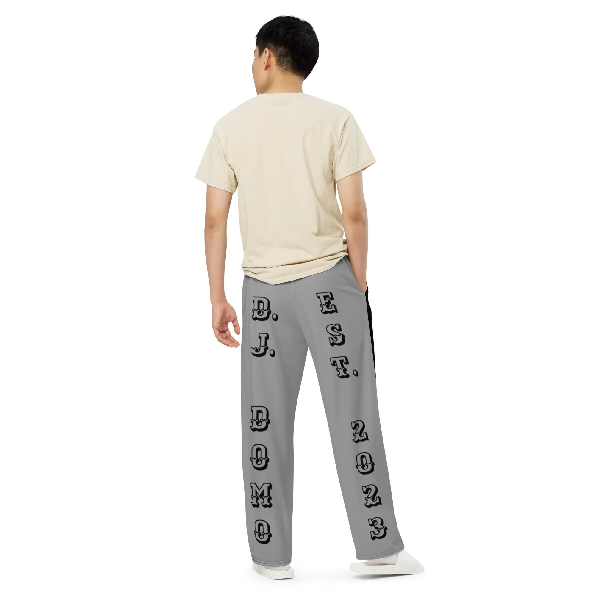 DJD NY- "It's A Brooklyn (Brownsville) Thang" Unisex 2 Tone Wide-Leg Pants Black/White/Gray