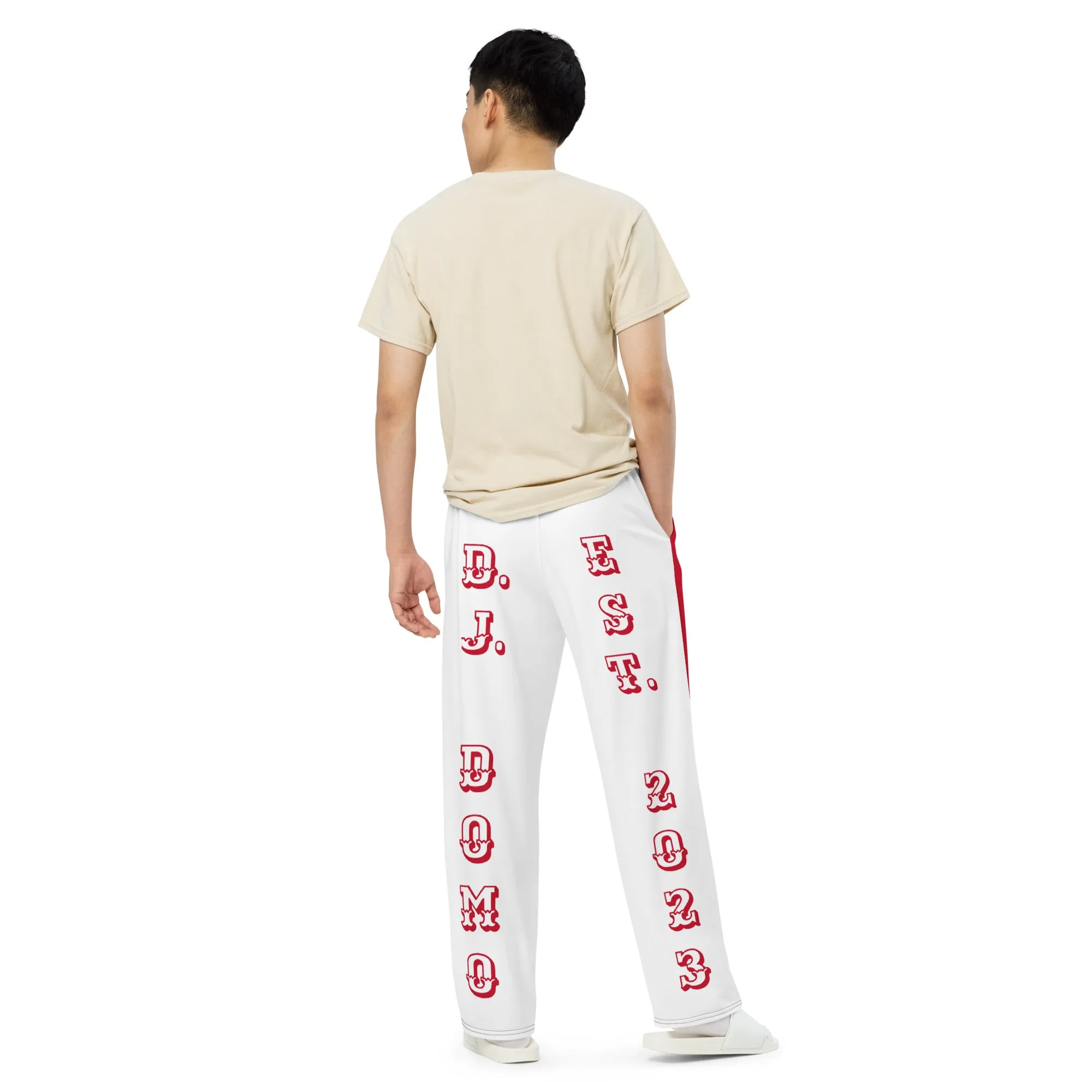 DJD OH- "It's A Cleveland Thang" Unisex 2 Tone Wide-Leg Pants Red/White/Navy