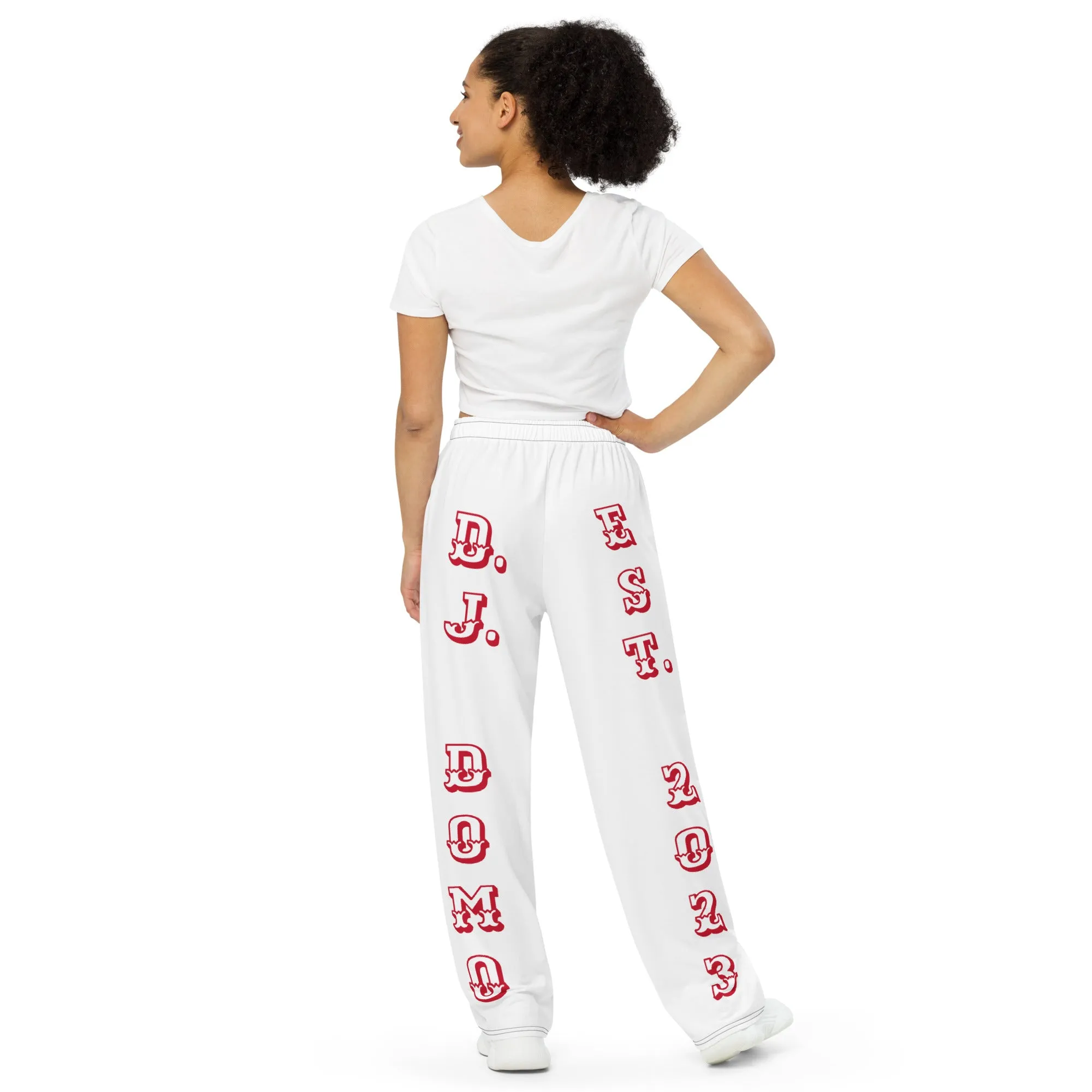DJD OH- "It's A Cleveland Thang" Unisex 2 Tone Wide-Leg Pants Red/White/Navy