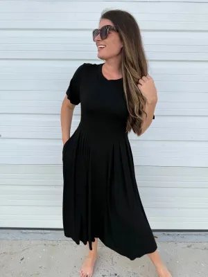 DOORBUSTER: Back Cutout Maxi Dress - Black by Sew In Love (Ships in 2-3 Weeks)