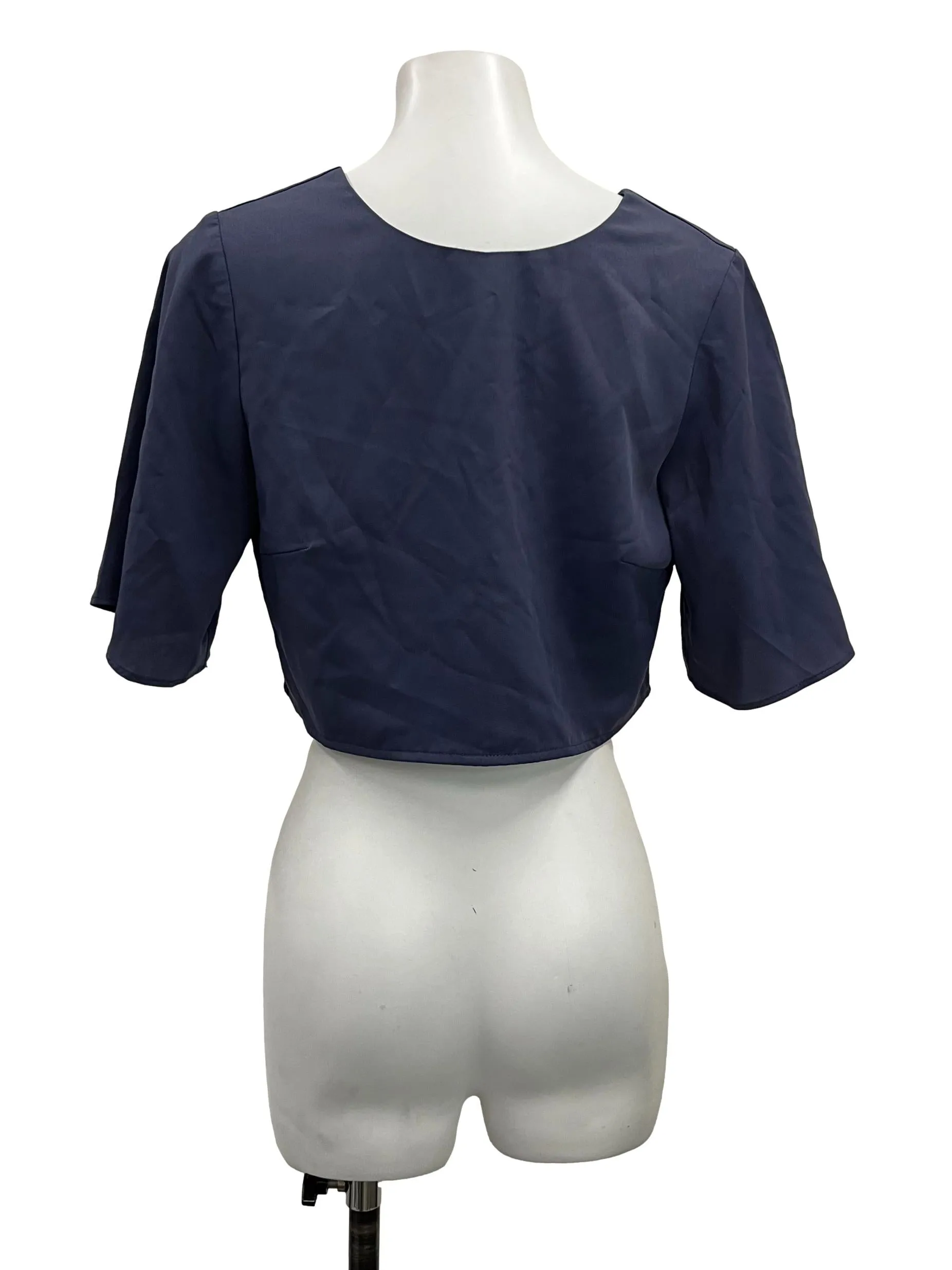Dusty Blue Crop Blouse LB