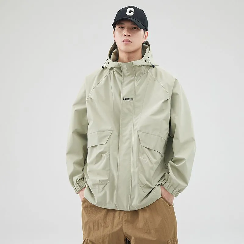 Easy-to-Clean Solid Relaxed-Fit Men's Raincoat