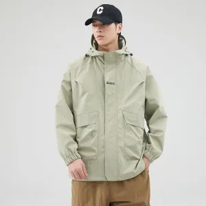 Easy-to-Clean Solid Relaxed-Fit Men's Raincoat
