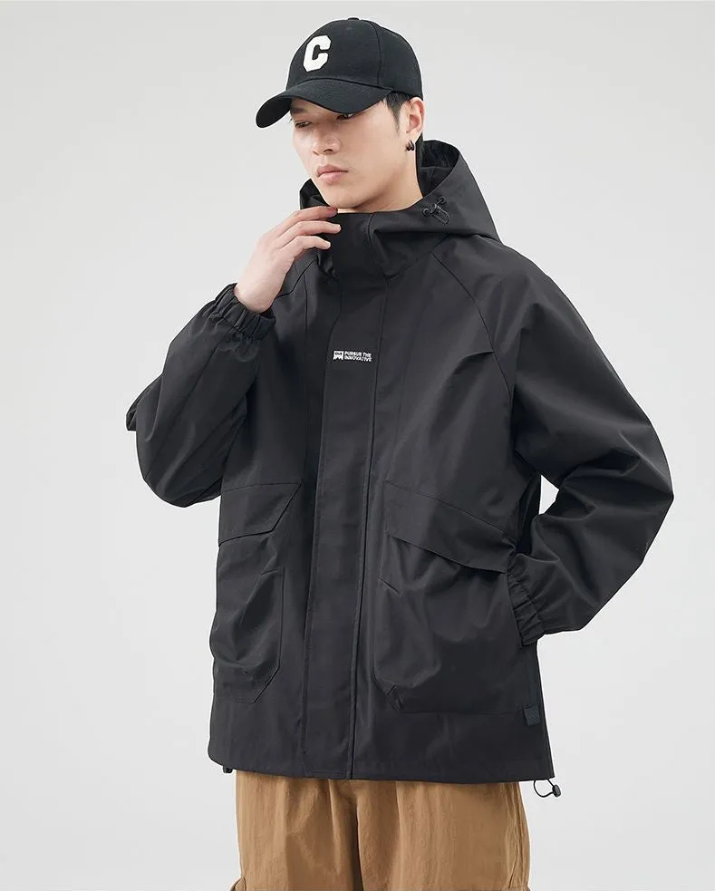 Easy-to-Clean Solid Relaxed-Fit Men's Raincoat