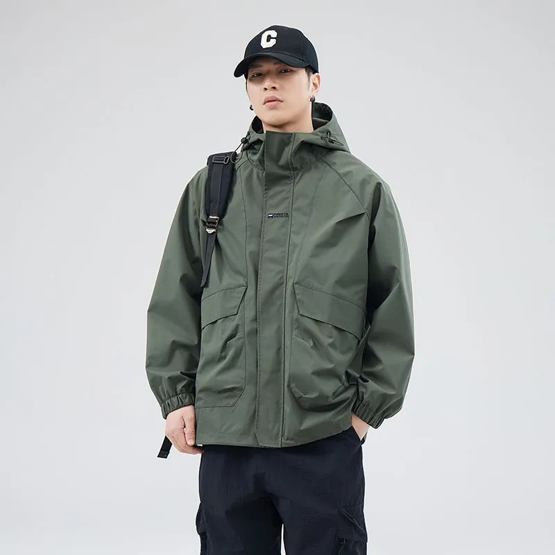 Easy-to-Clean Solid Relaxed-Fit Men's Raincoat