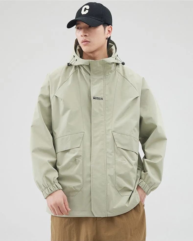 Easy-to-Clean Solid Relaxed-Fit Men's Raincoat