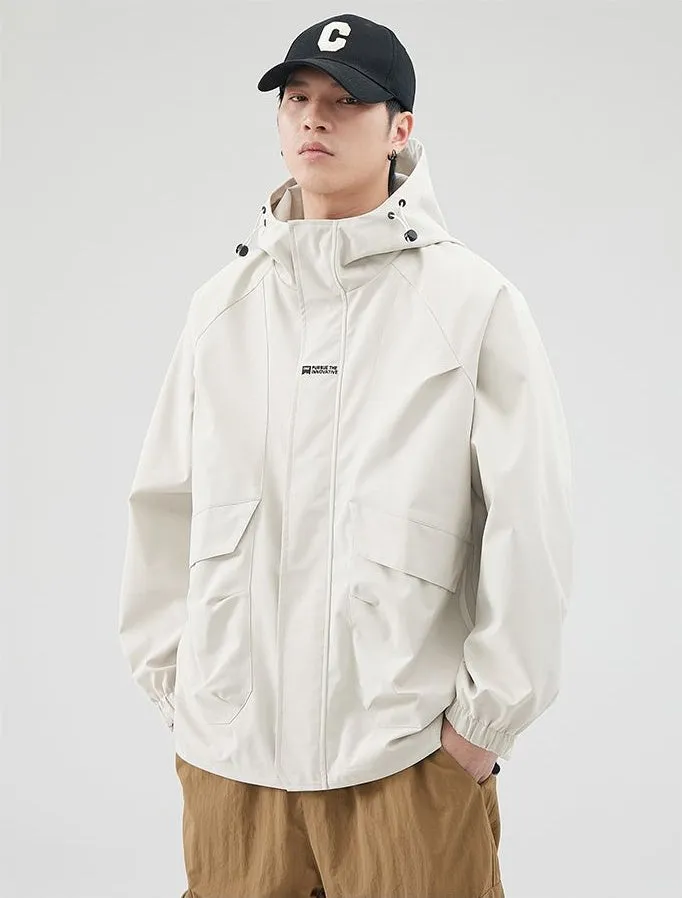 Easy-to-Clean Solid Relaxed-Fit Men's Raincoat