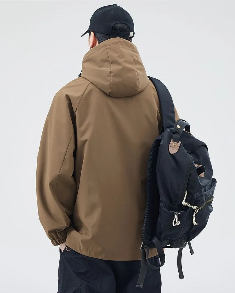 Easy-to-Clean Solid Relaxed-Fit Men's Raincoat