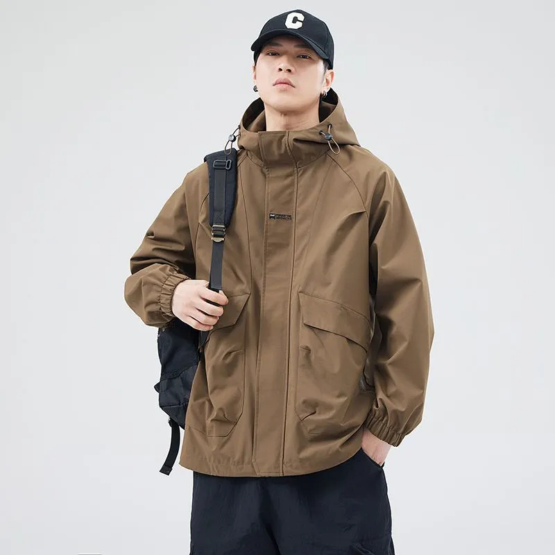 Easy-to-Clean Solid Relaxed-Fit Men's Raincoat