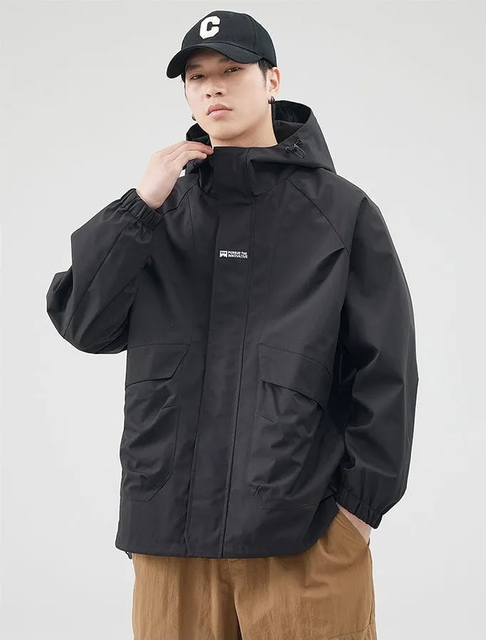 Easy-to-Clean Solid Relaxed-Fit Men's Raincoat
