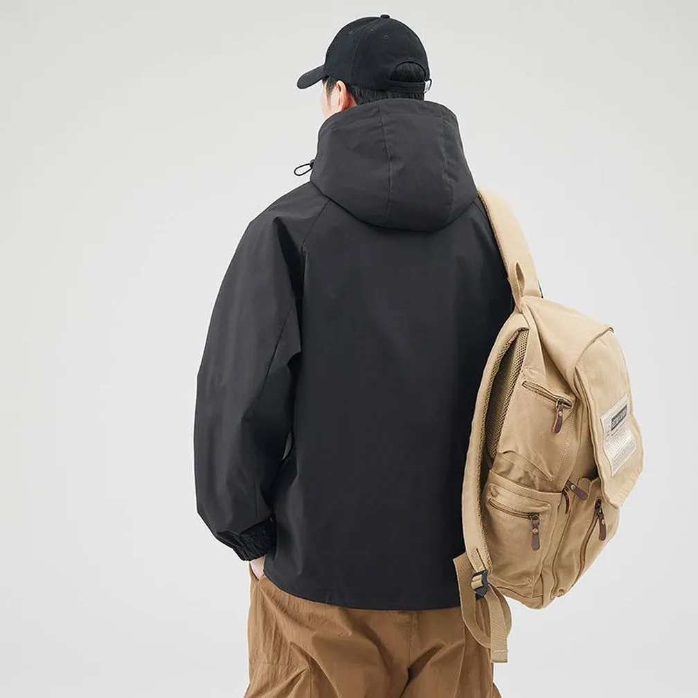 Easy-to-Clean Solid Relaxed-Fit Men's Raincoat