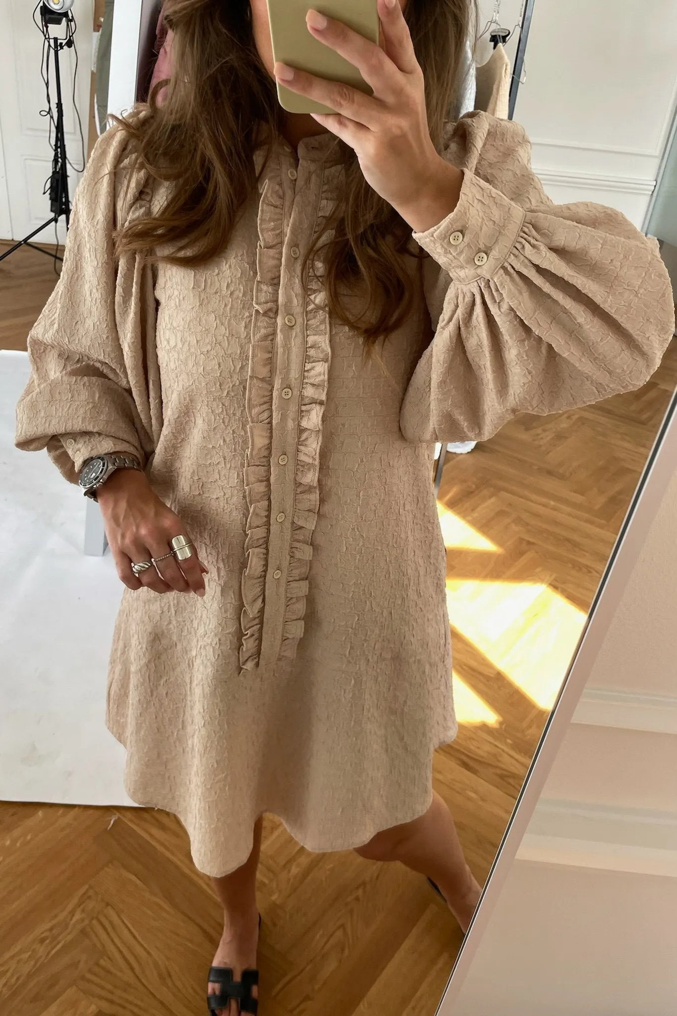 ElieIC Flæse Kjole - Lys Beige