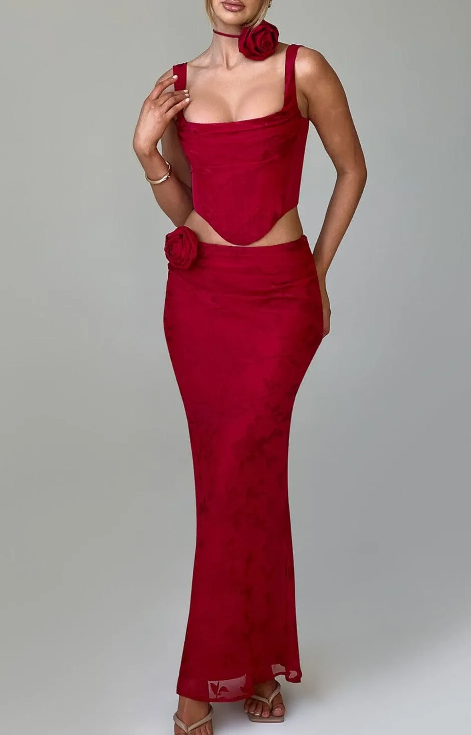 Elizabeth Maxi Skirt - Red