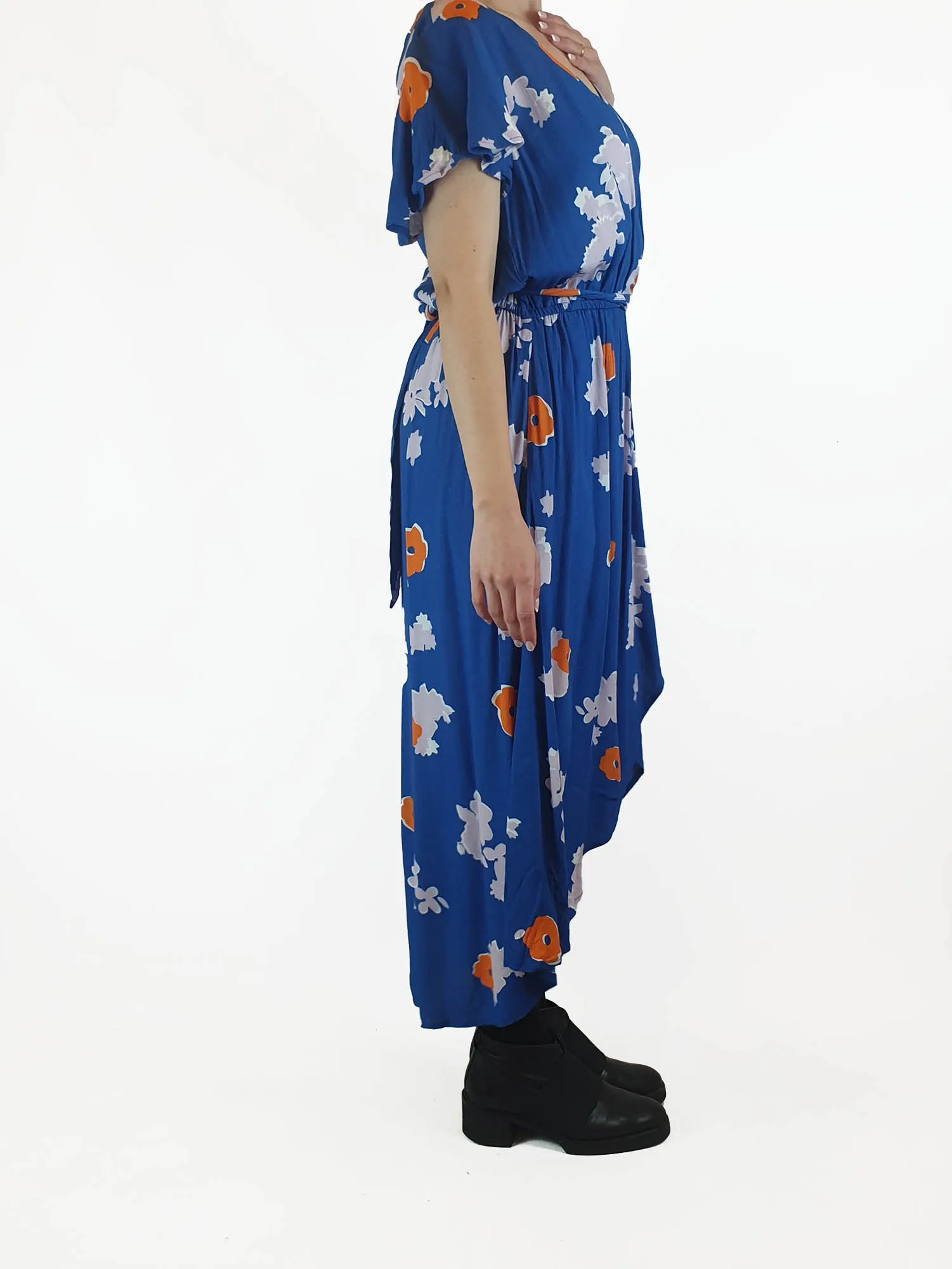 Elm blue floral faux wrap dress size 10