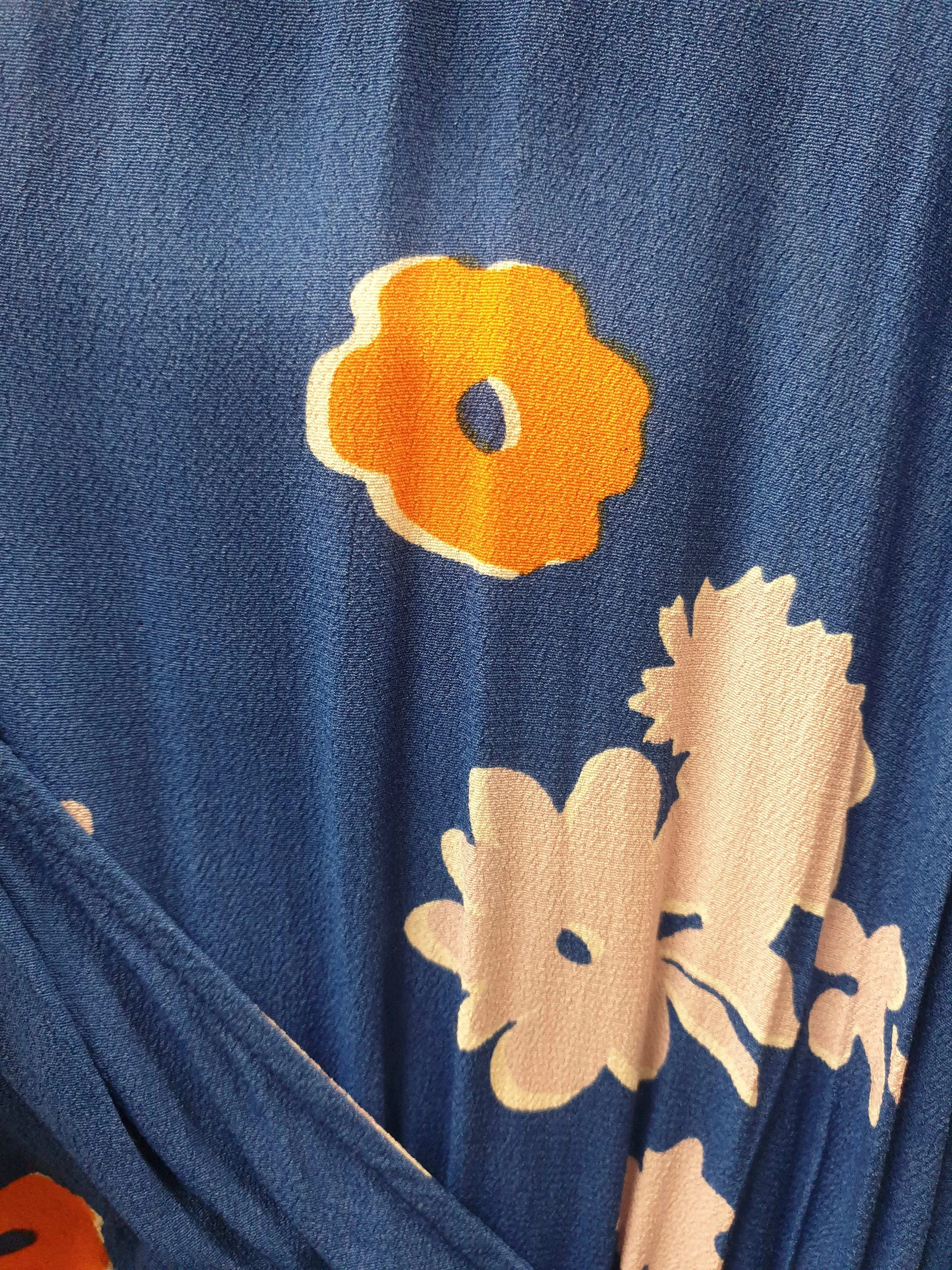 Elm blue floral faux wrap dress size 10