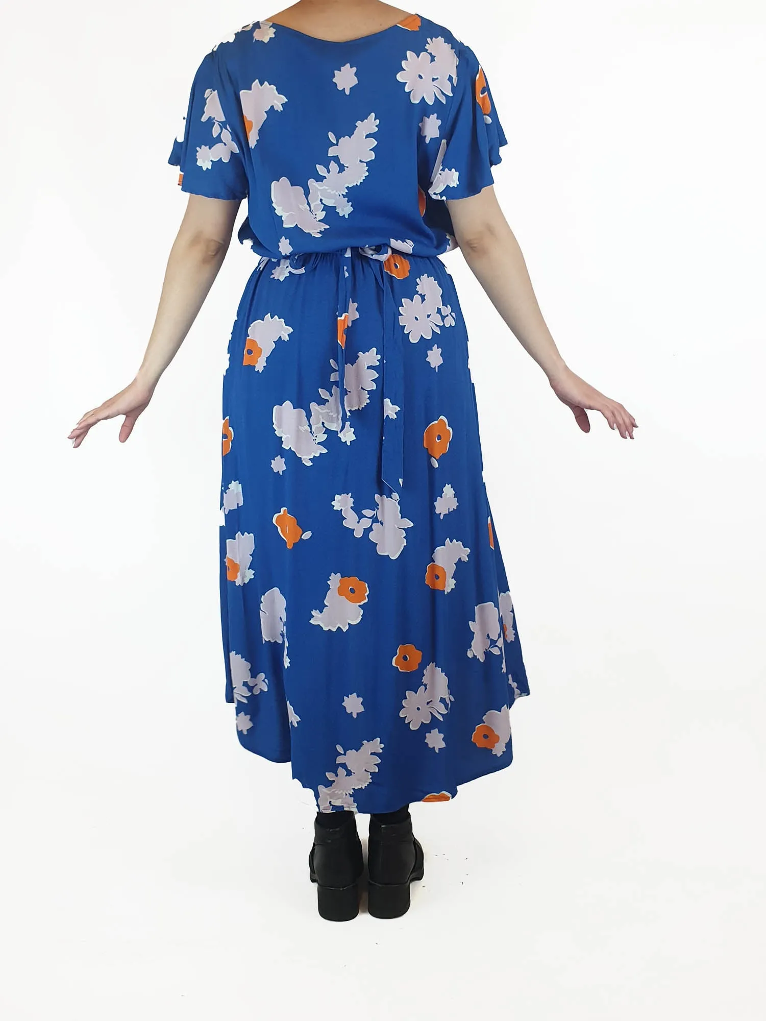 Elm blue floral faux wrap dress size 10