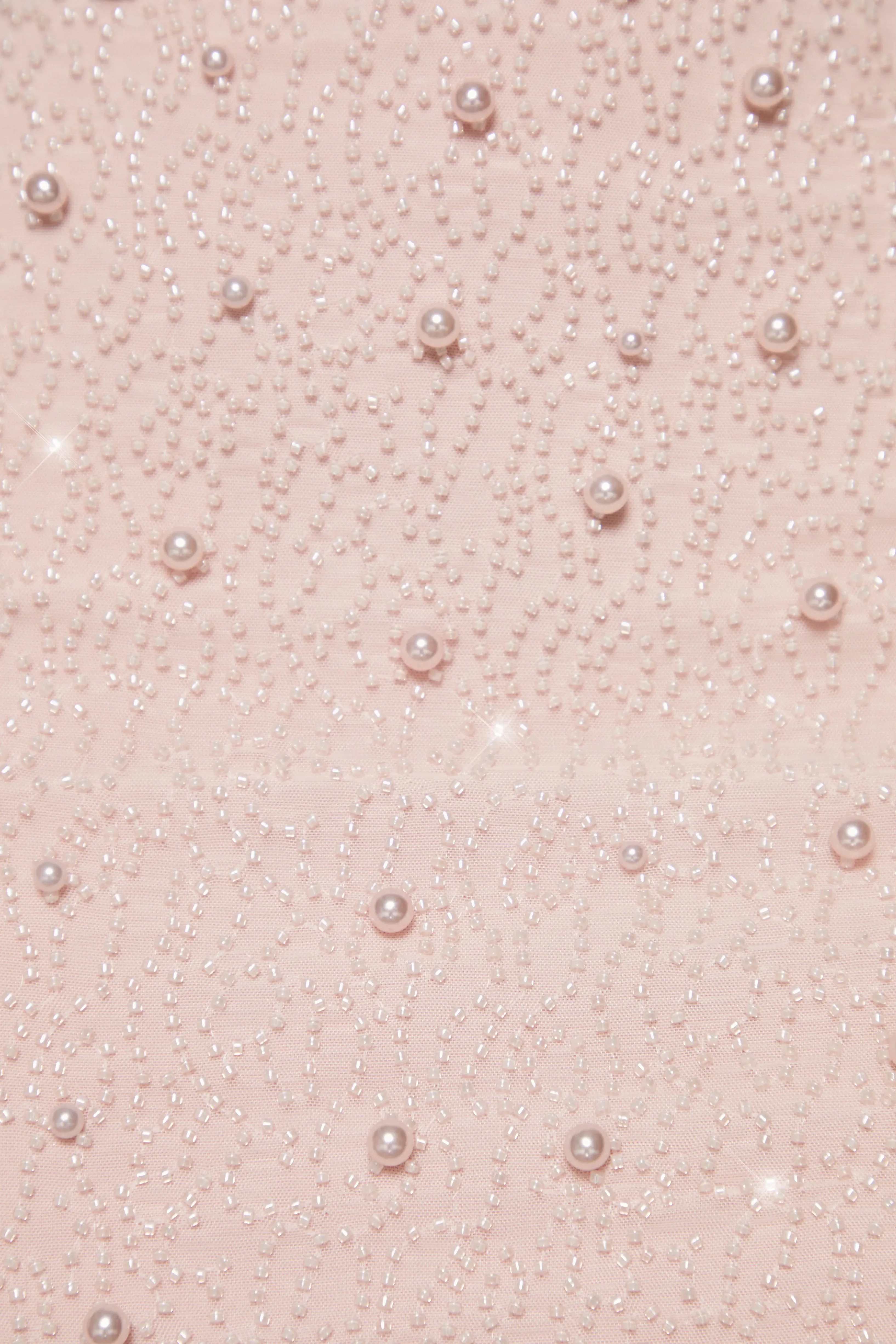 Embellished Cowl Neck Mini Dress in Blush