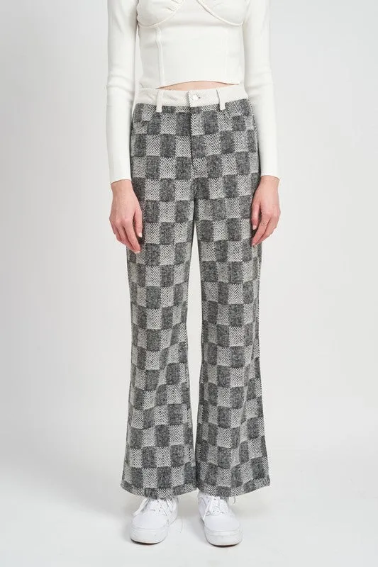 Emory Park PLAID WIDE LEG PANTS