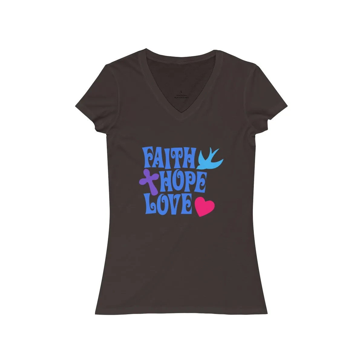 FAITH, HOPE, LOVE <br>women's <br>short sleeve <br>V-neck tee