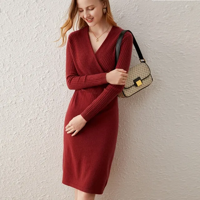 Fall Winter Sweaters for Woman Wine Khaki