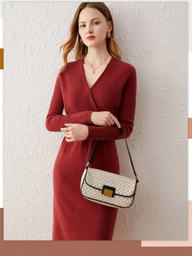 Fall Winter Sweaters for Woman Wine Khaki