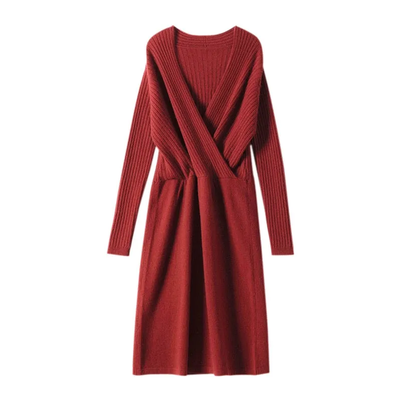 Fall Winter Sweaters for Woman Wine Khaki