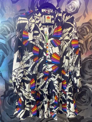 FARM Rio Tucans Wave Mini Dress with Colored Leave Design