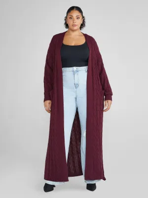 Fashion To Figure - Audrey Cable Knit Maxi Cardigan
