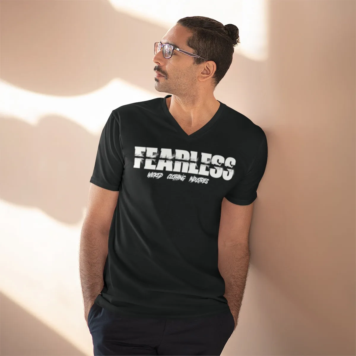 Fearless III/ White/ V-Neck Tee