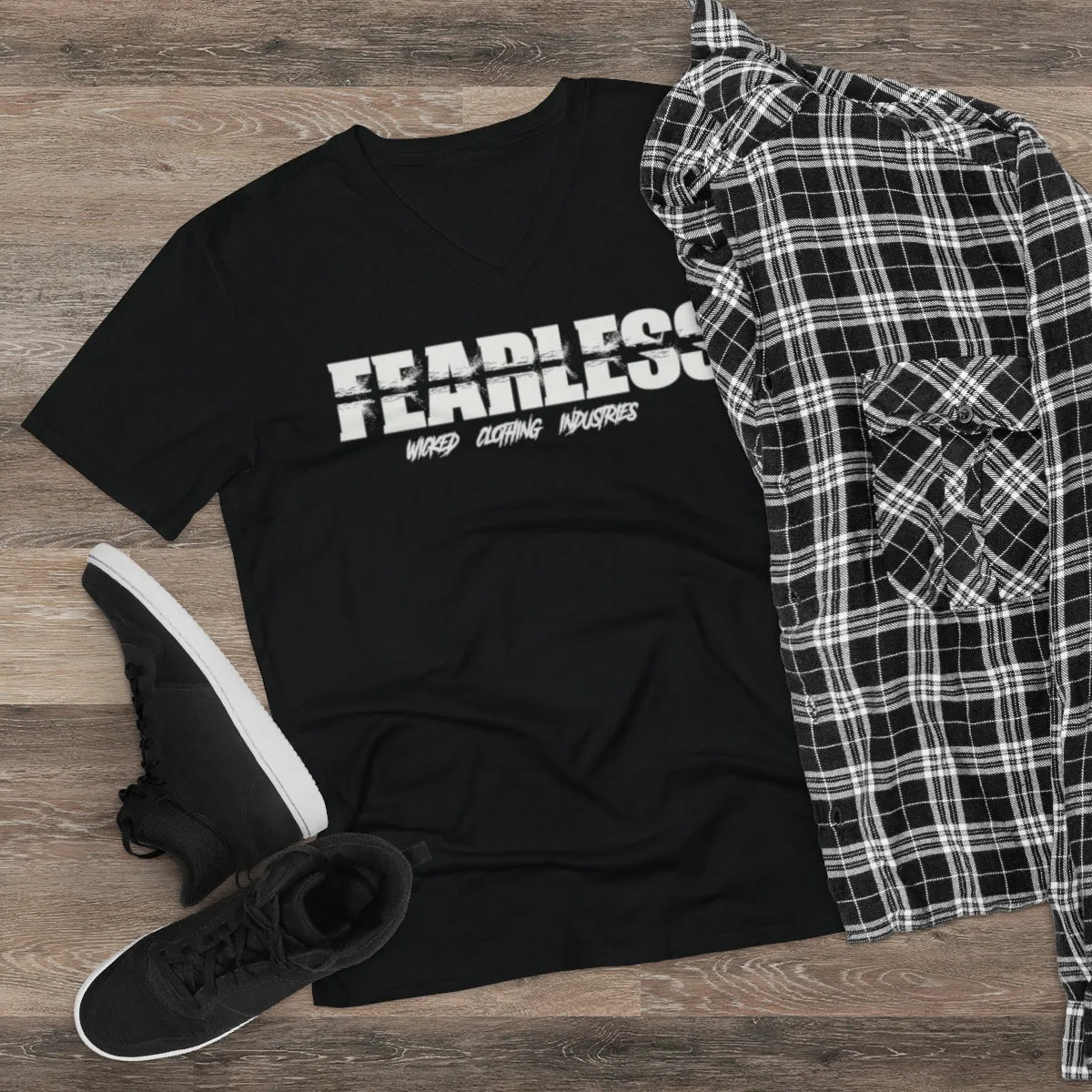 Fearless III/ White/ V-Neck Tee