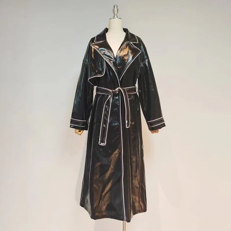 Females Lapel Long Sleeve Casual Loose  Coat
