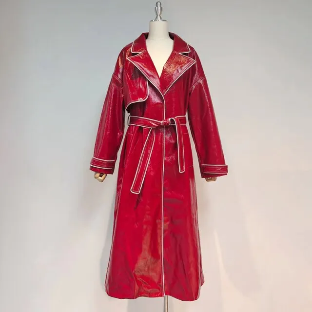 Females Lapel Long Sleeve Casual Loose  Coat