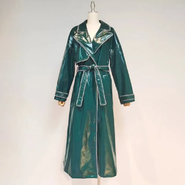 Females Lapel Long Sleeve Casual Loose  Coat