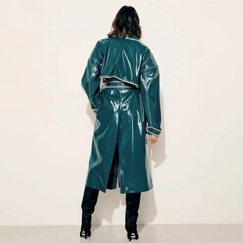 Females Lapel Long Sleeve Casual Loose  Coat