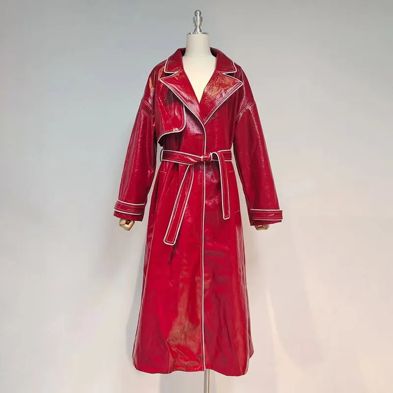Females Lapel Long Sleeve Casual Loose  Coat