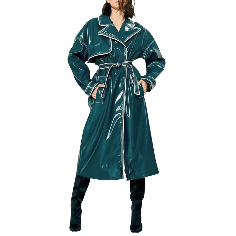Females Lapel Long Sleeve Casual Loose  Coat