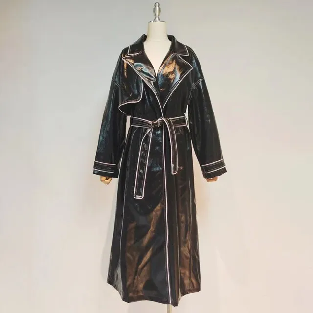 Females Lapel Long Sleeve Casual Loose  Coat