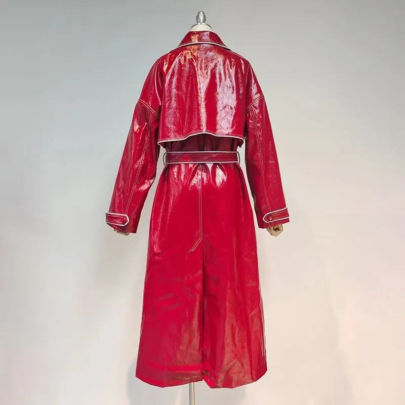 Females Lapel Long Sleeve Casual Loose  Coat