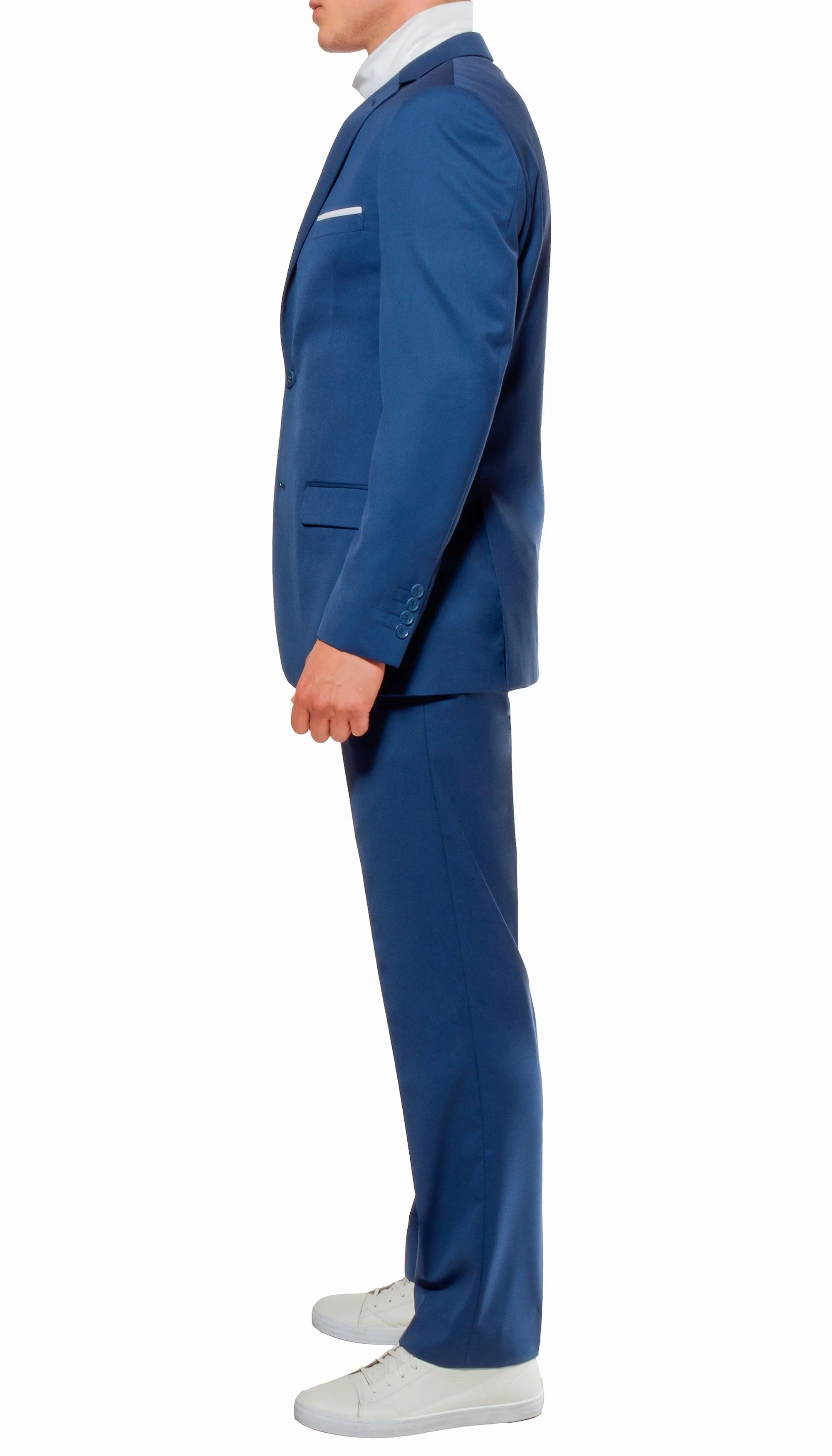 Ferrecci Mens Savannah Indigo Slim Fit Three Piece Suit